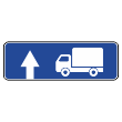 Дорожный знак 6.15.1 «Направление движения для грузовых автомобилей» (металл 0,8 мм, III типоразмер: 450х1350 мм, С/О пленка: тип Б высокоинтенсив.)